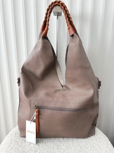 Maxfly torebka shopper na ramię i listonoszka 2w1 taupe