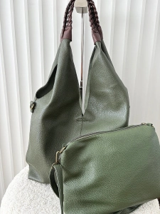 Maxfly torebka shopper na ramię i listonoszka 2w1 zielona