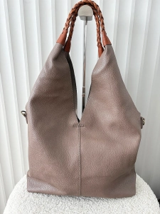 Maxfly torebka shopper na ramię i listonoszka 2w1 beżowa