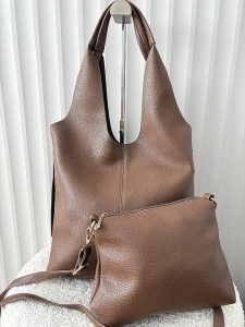 Gallantry torebka shopper na ramię i listonoszka 2w1 taupe