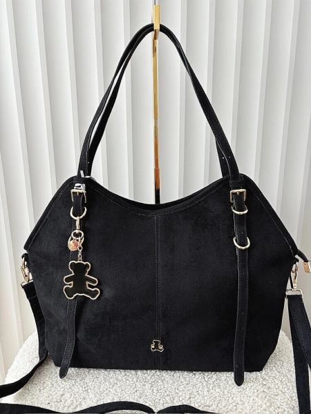  Lulu Castagnette torebka shopper czarna ekozamsz