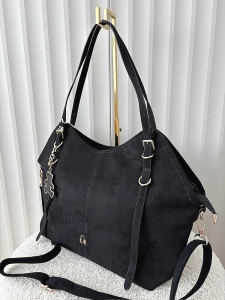 Lulu Castagnette torebka shopper czarna ekozamsz