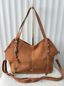 Lulu Castagnette torebka shopper camelowa ekozamsz