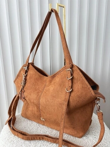 Lulu Castagnette torebka shopper camelowa ekozamsz