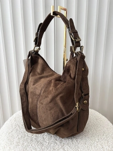 Torebka shopper na ramię ciemnozielona khaki ekozamsz