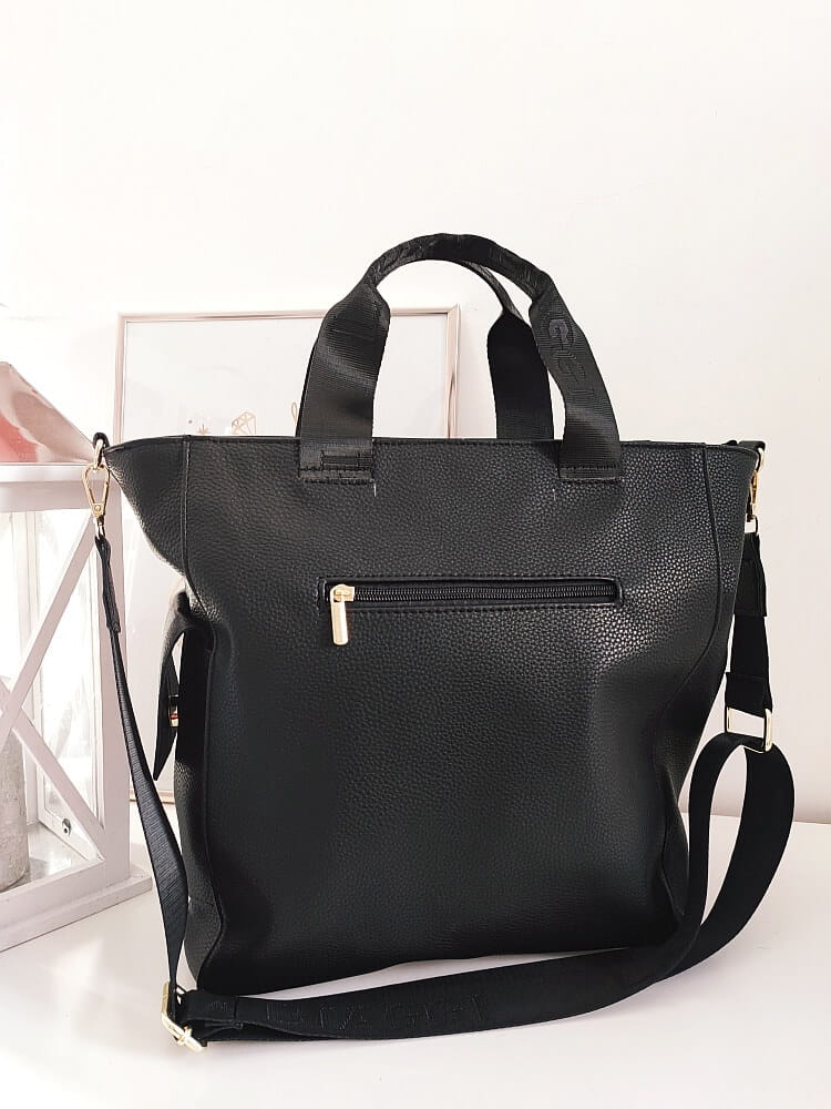 Laura Biaggi torba shopper czarna z kieszenią