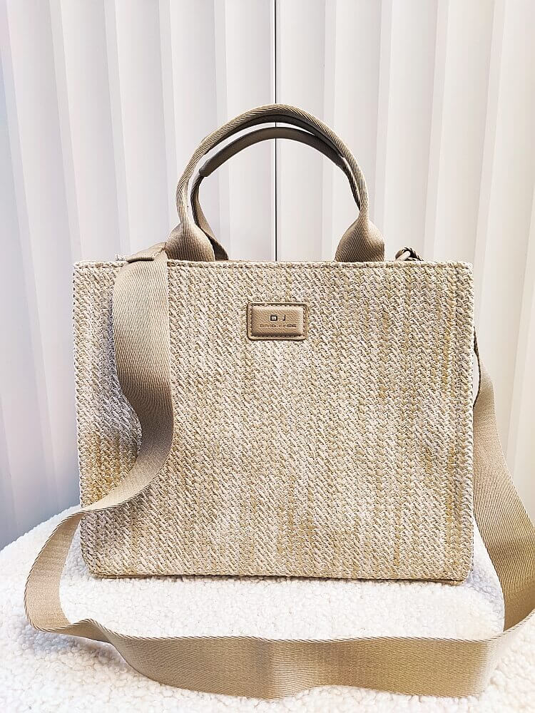 David Jones torebka shopperka koszyk beżowa