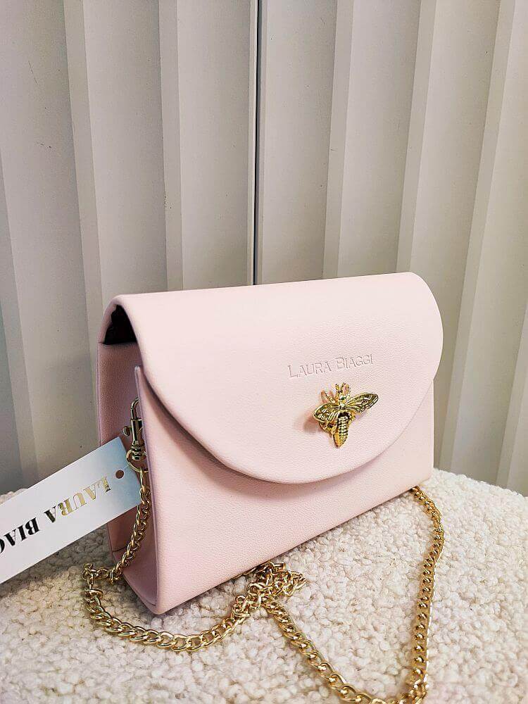 Laura Biaggi torebka wizytowa różowa pszczółka