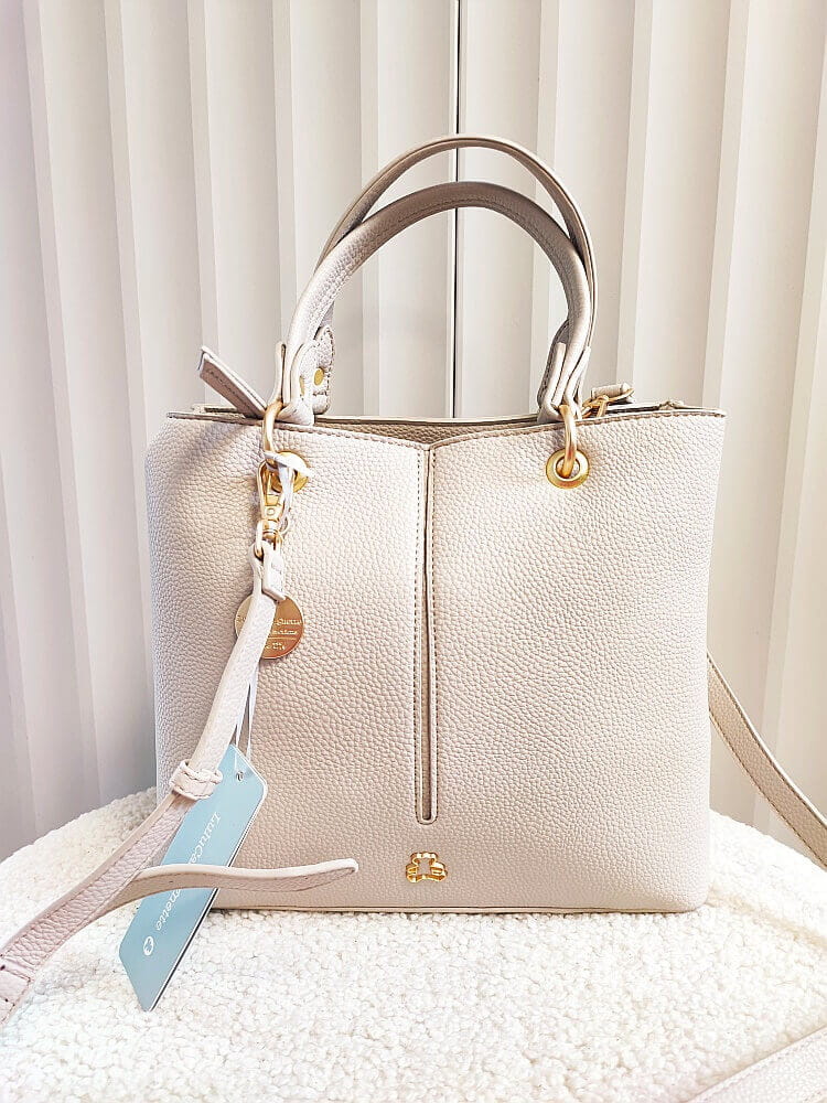  Lulu Castagnette torebka shopper jasnobeżowa