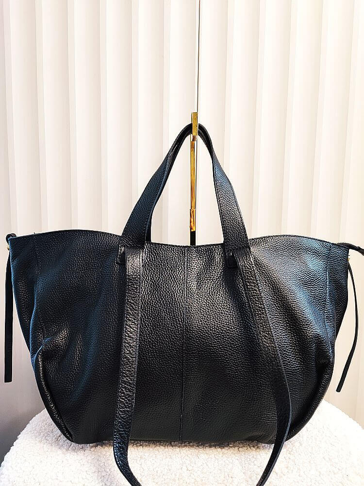 Massimo Contti torba shopper skórzana czarna