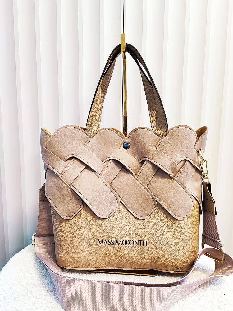 Massimo Contti torba shopper beżowa z ekozamszem