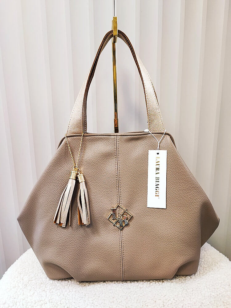 OUTLET Laura Biaggi torebka shopper taupe