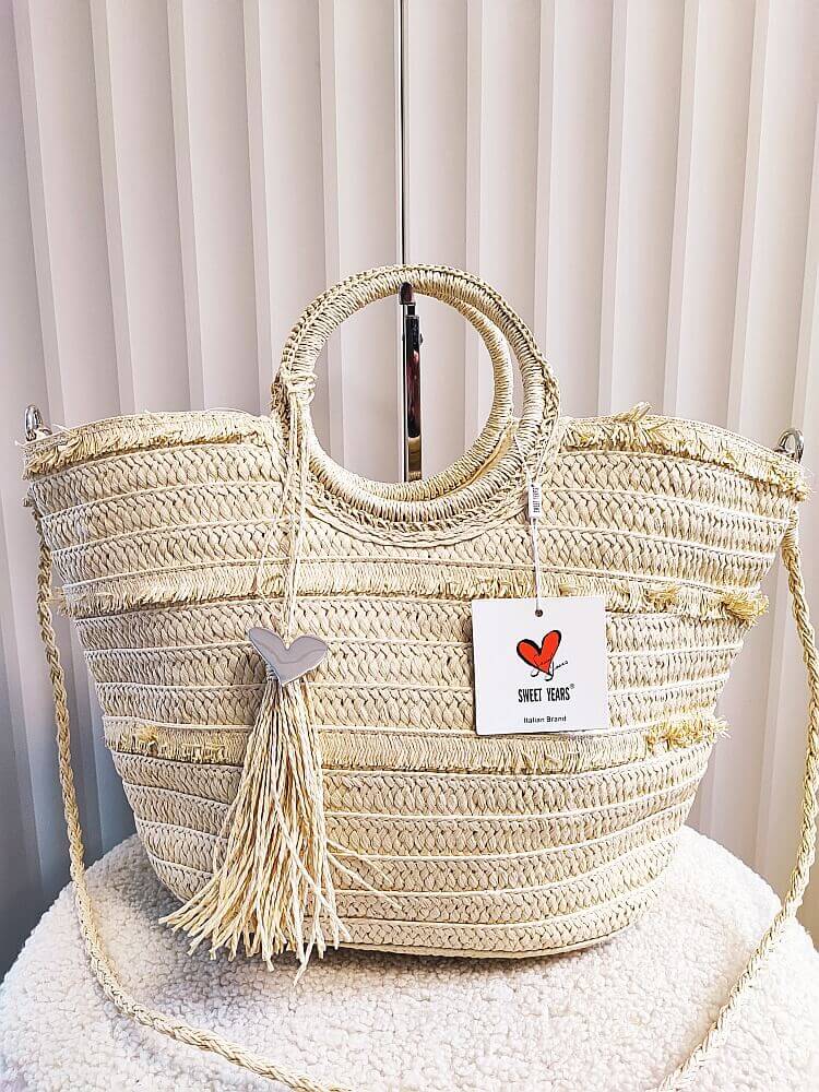 Torebka shopperka koszyk beżowa