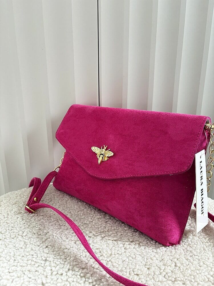 Laura Biaggi torebka kopertówka pszczółka fuksja ekozamsz