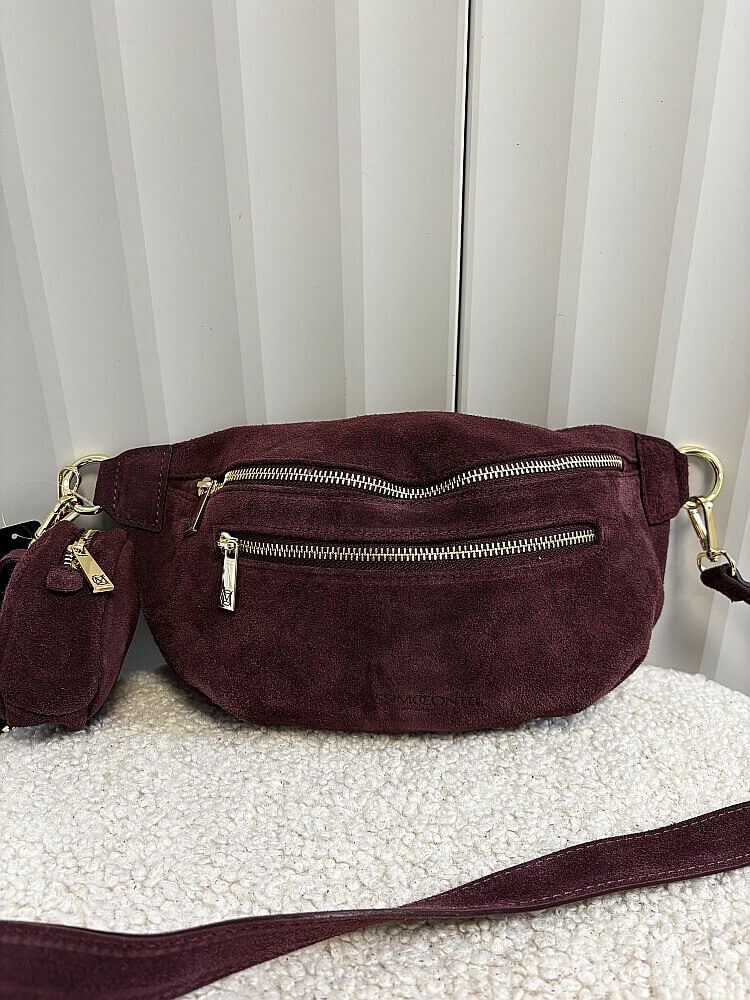 Massimo Contti nerka zamszowa bordowa zip z portmonetką