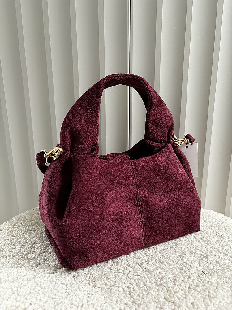 Gallantry torebka mini shopper ekozamsz bordowa z przeszyciem