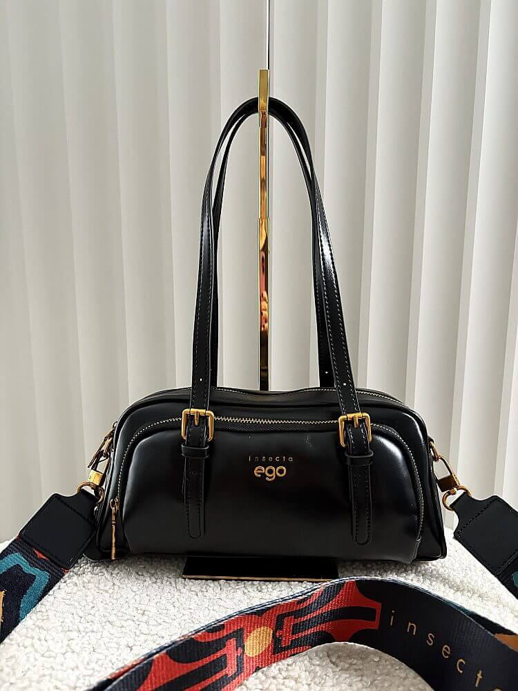 Ego torebka kuferek skórzana czarna