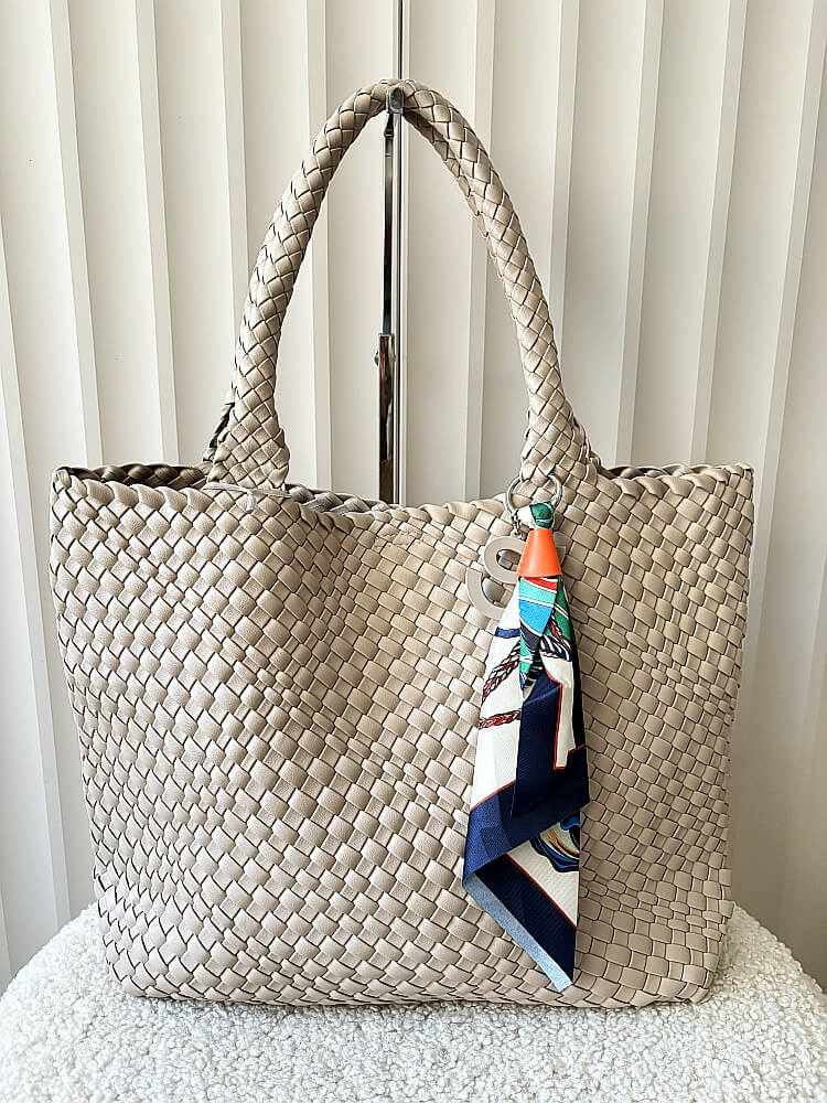 David Jones torba shopper taupe plecionka