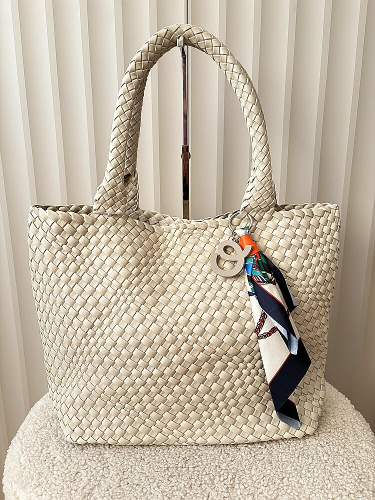David Jones torba shopper ecru plecionka