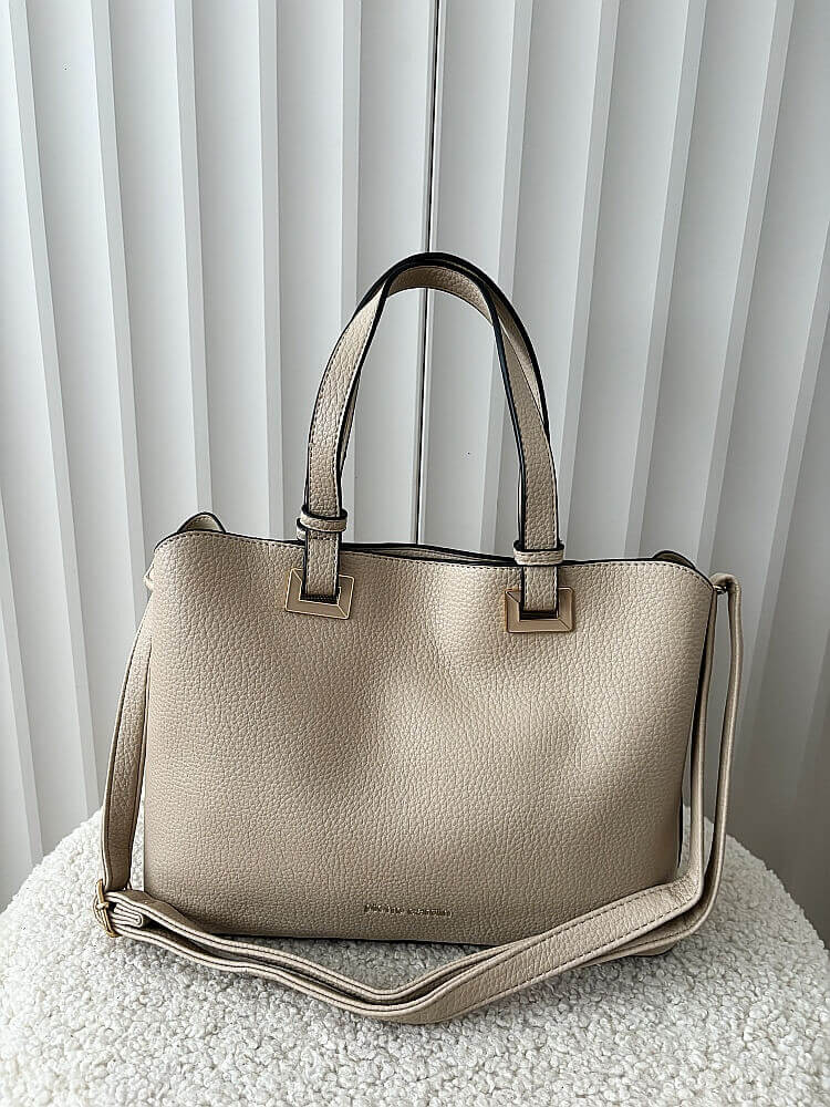 Pierre Cardin torebka shopperka beżowa