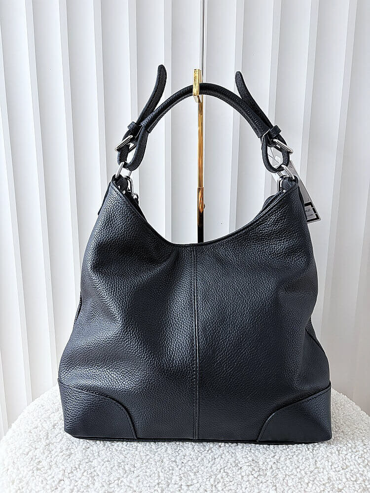 Laura Biaggi skórzana torba shopper na ramię czarna