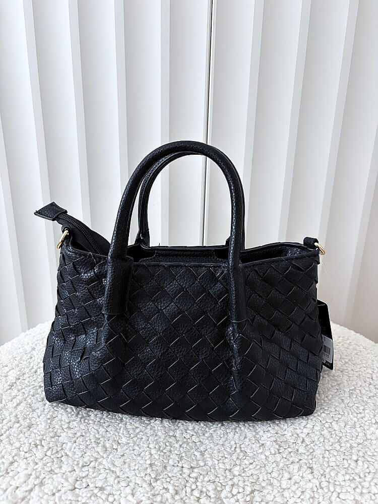 Gallantry torebka mini shopper czarna plecionka