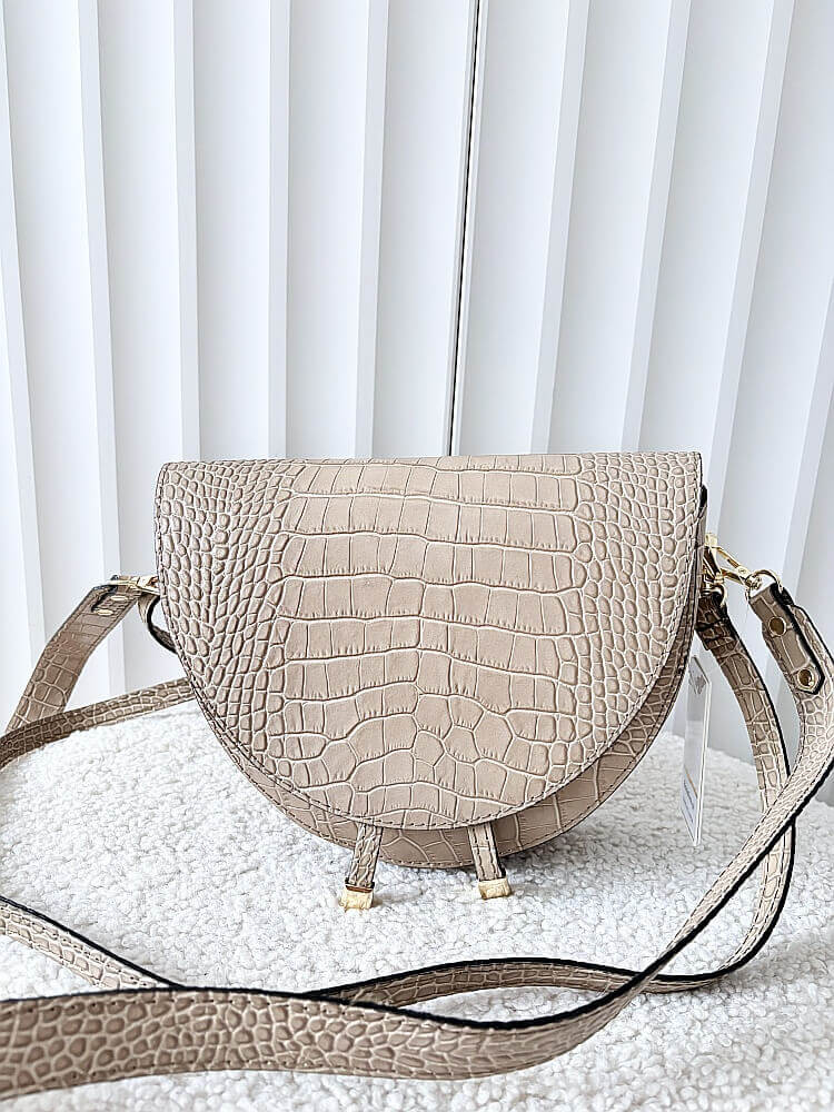 Laura Biaggi torebka listonoszka taupe skórzana