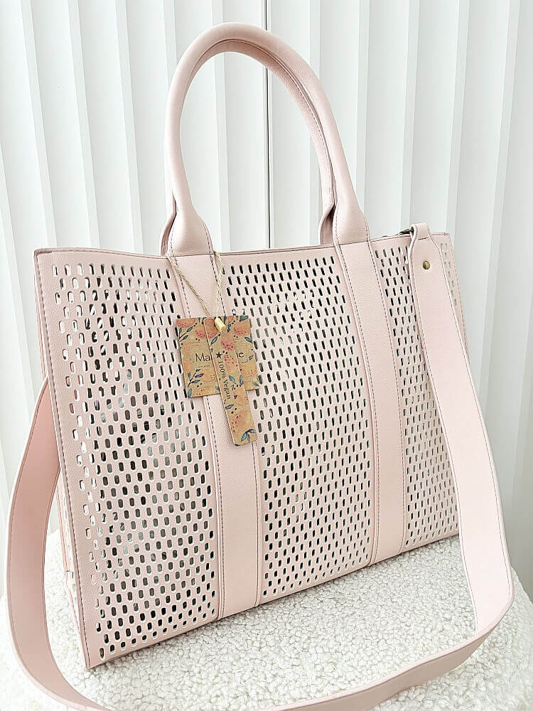 Mandoline torebka shopper różowa ażurowa