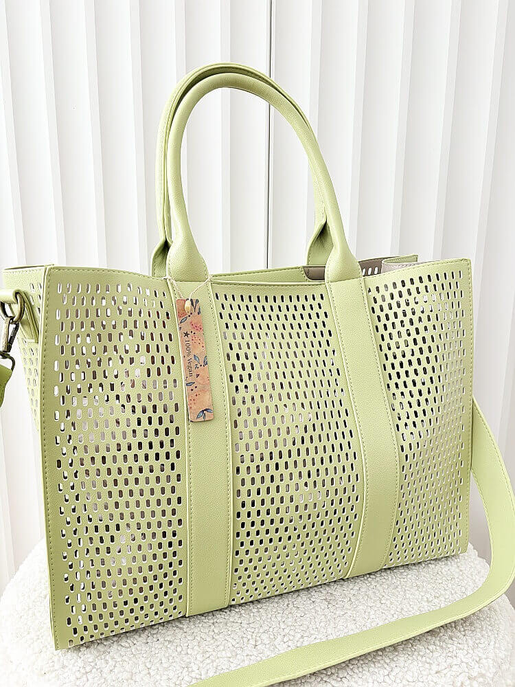 Mandoline torebka shopper zielona ażurowa