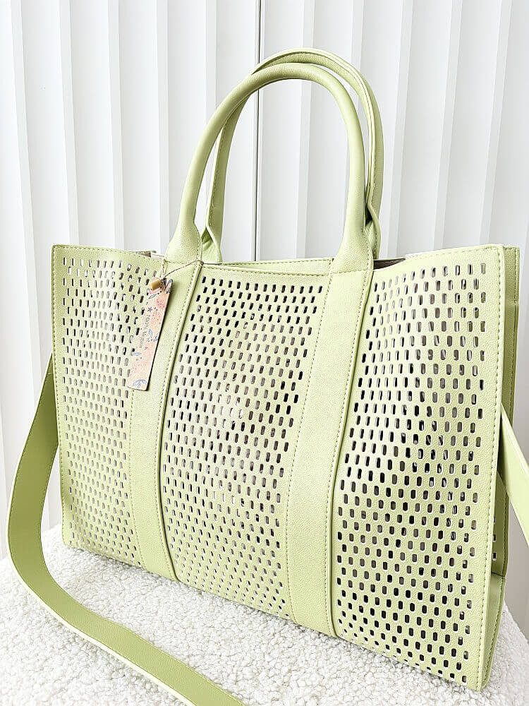 Mandoline torebka shopper zielona ażurowa