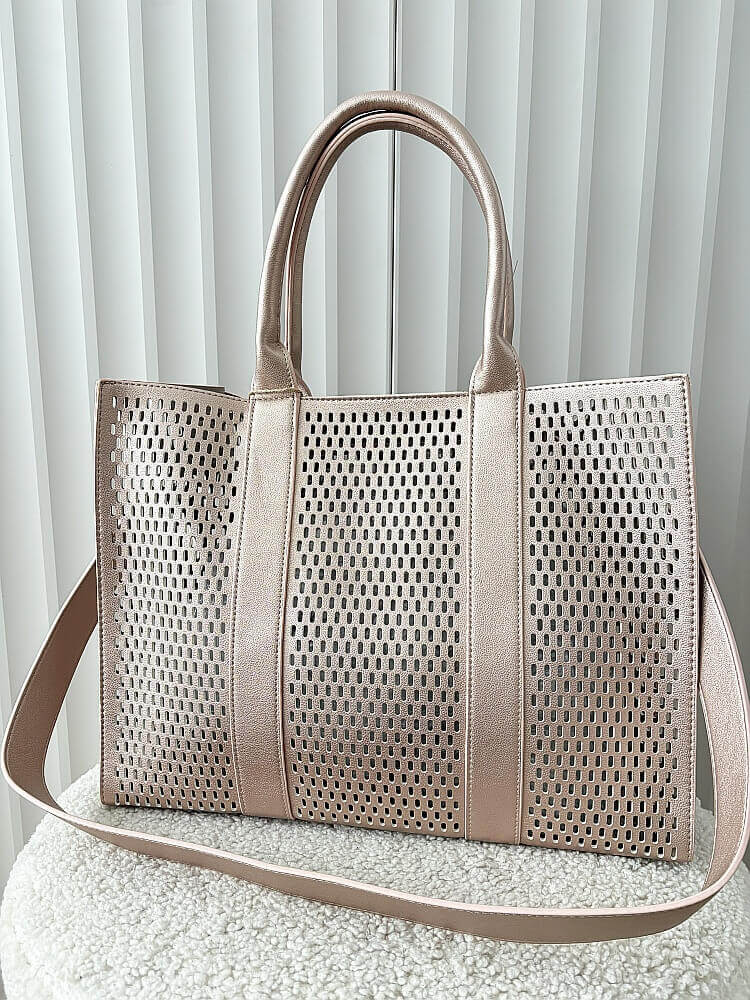 Mandoline torebka shopper złota ażurowa