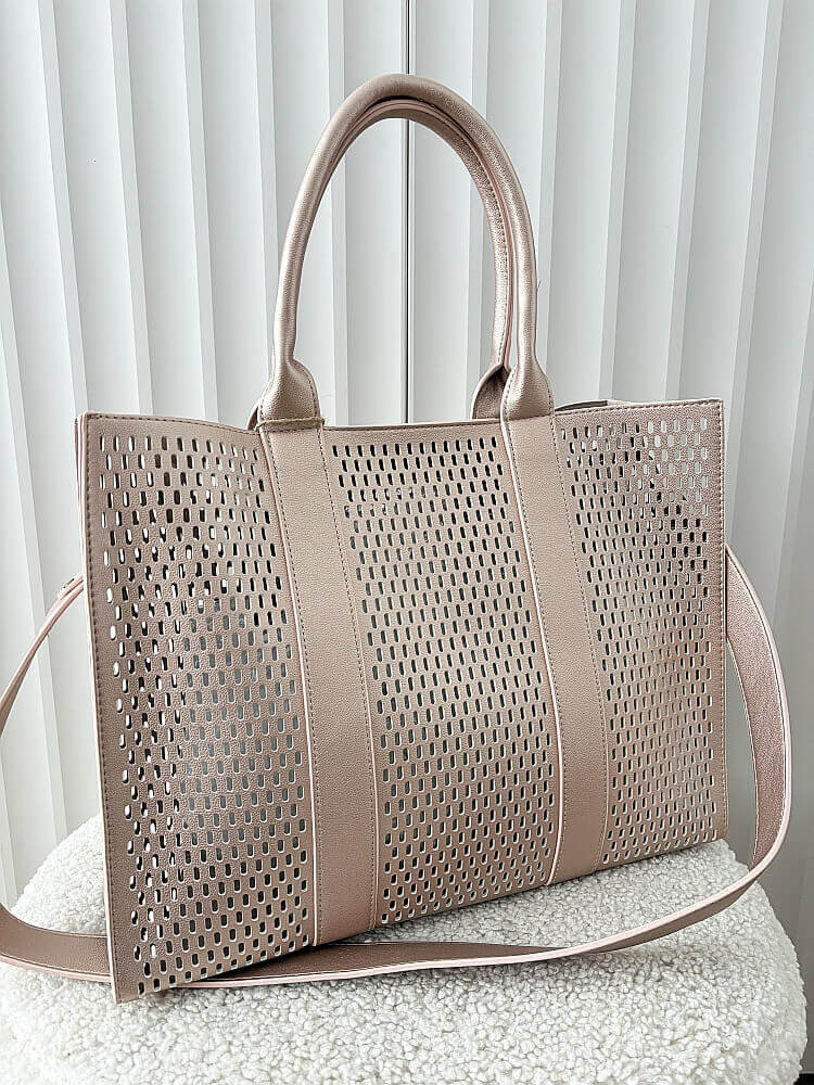 Mandoline torebka shopper złota ażurowa