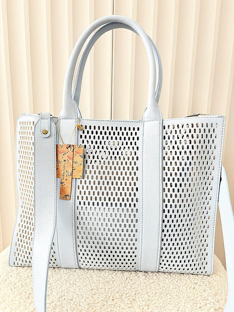 Mandoline torebka shopper niebieska ażurowa