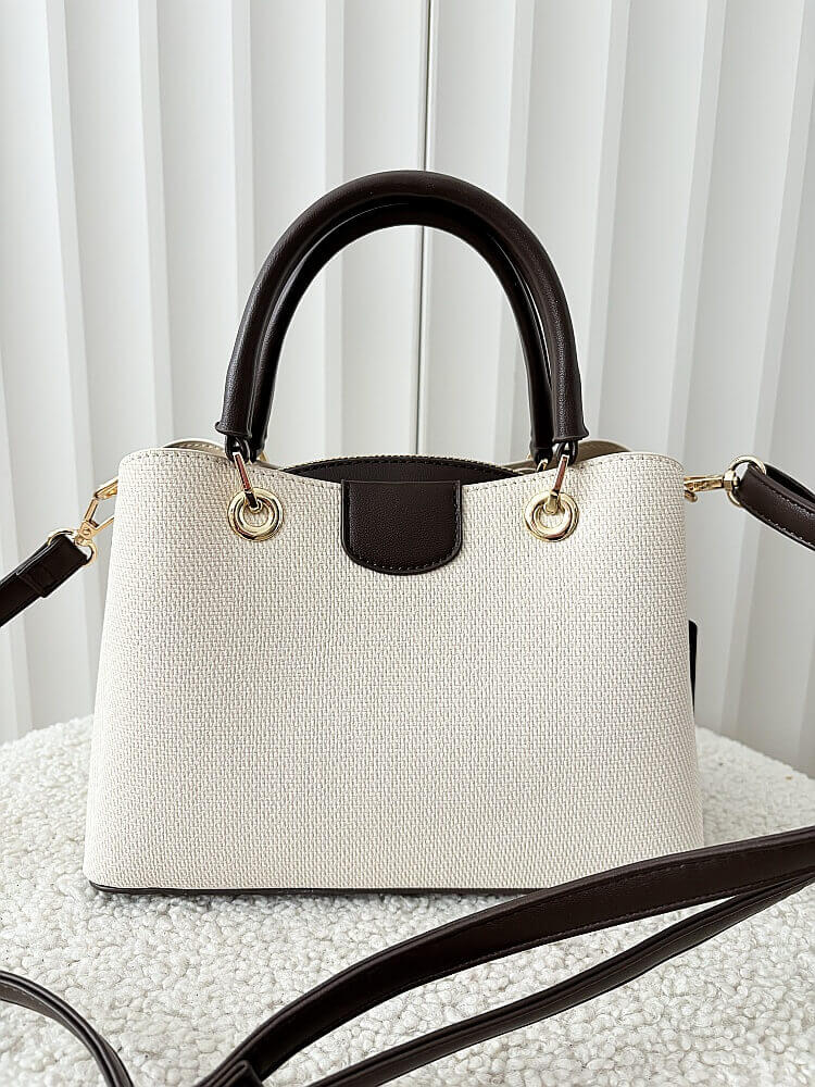 Gallantry mini torebka shopperka beżowa z brązowym