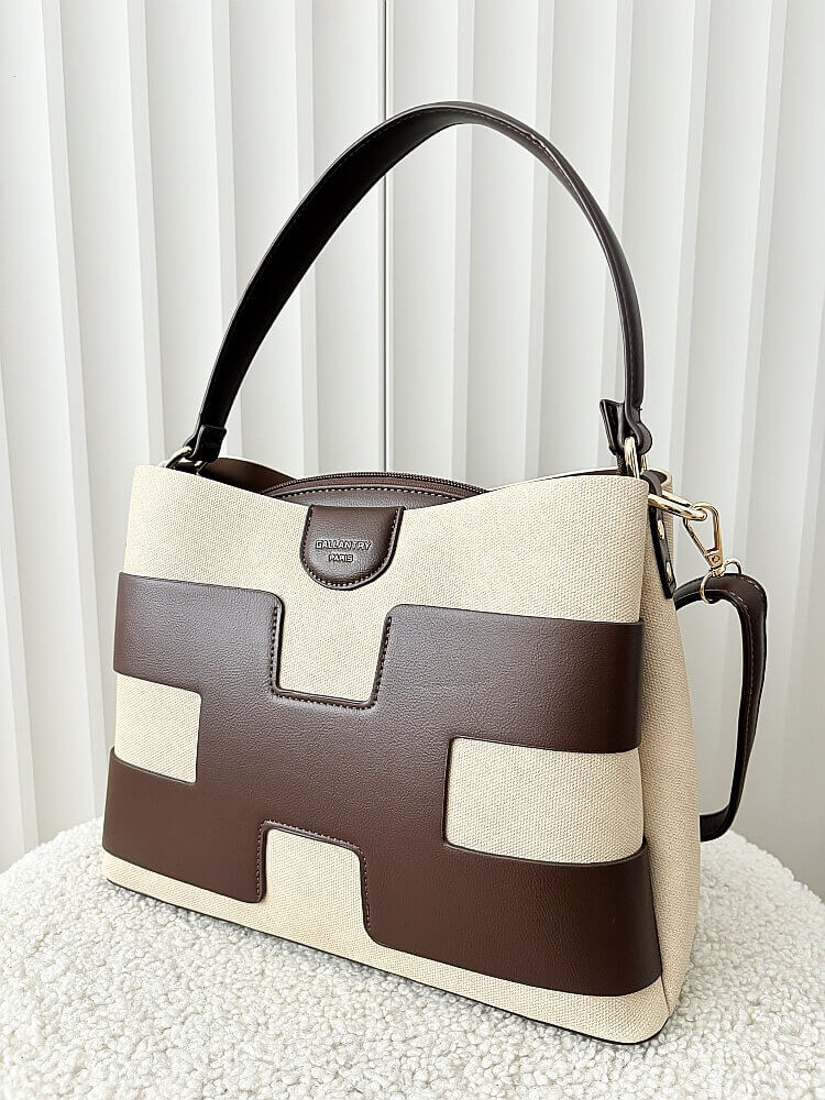 Gallantry torebka shopperka czekoladowa z beżowym