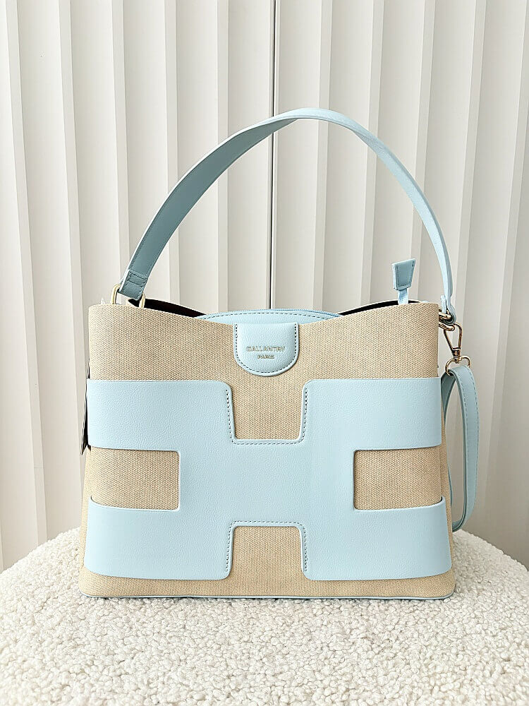 Gallantry torebka shopperka niebieska z beżowym