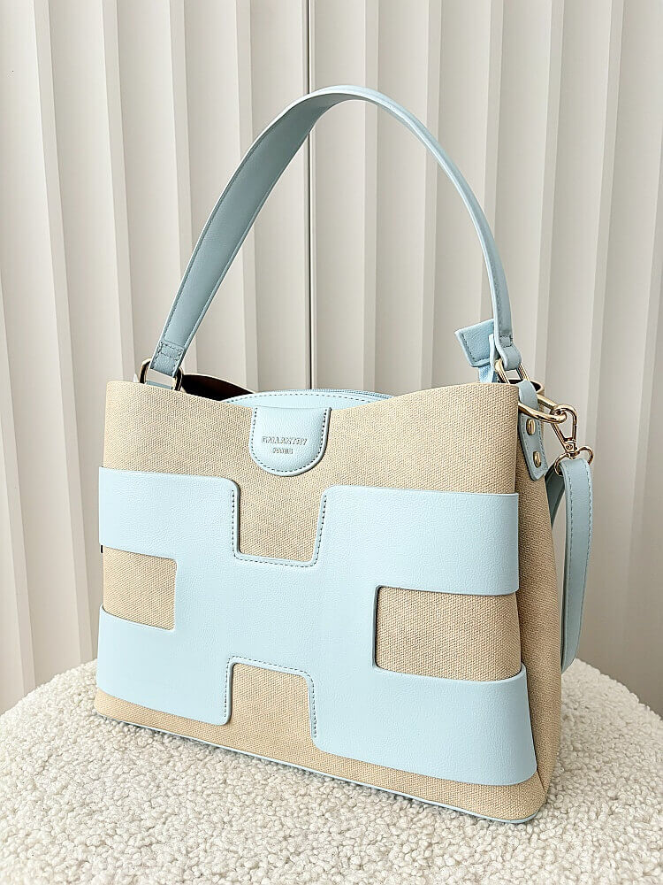 Gallantry torebka shopperka niebieska z beżowym