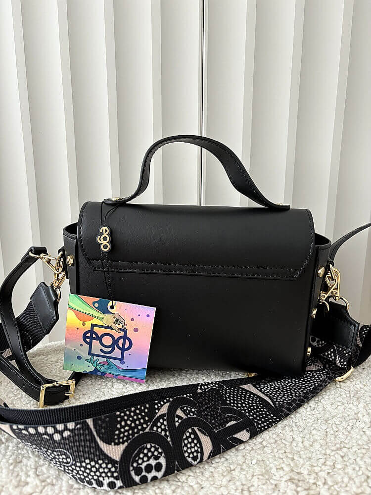 Ego listonoszka kuferek skórzana czarna animals