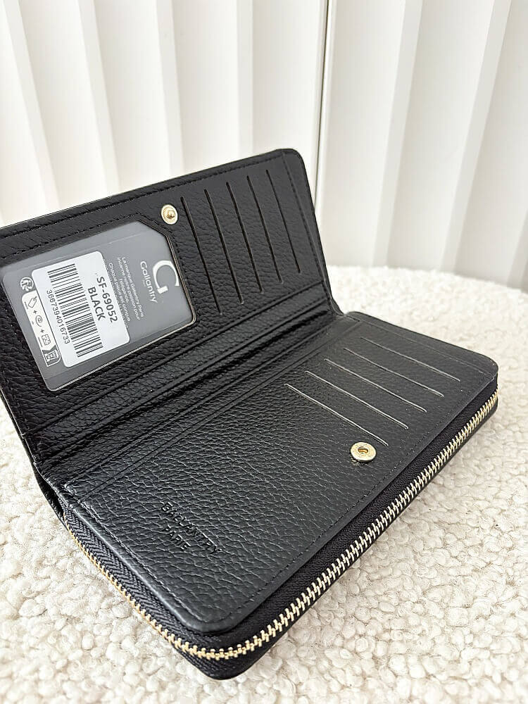 Gallantry duży portfel czarny z napisem