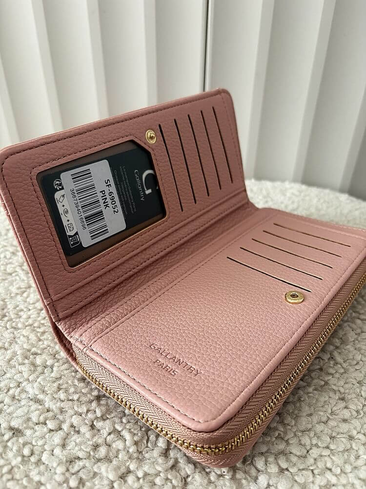 Gallantry duży portfel różowy z napisem