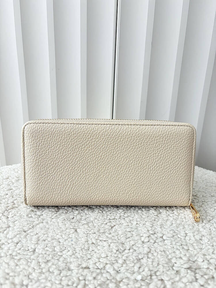 Gallantry duży portfel beżowy z napisem