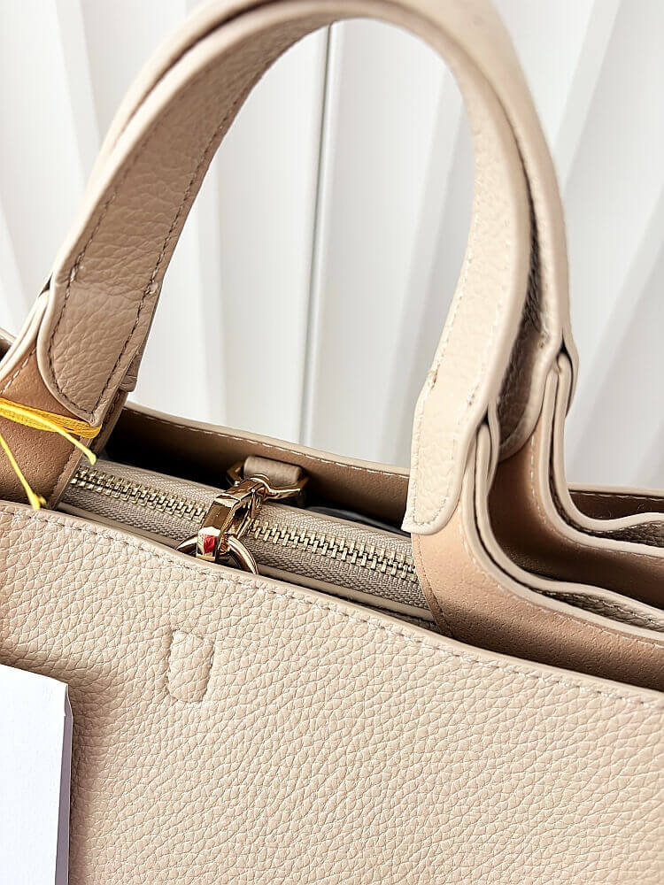 Torebka shopperka beżowa trzykomorowa