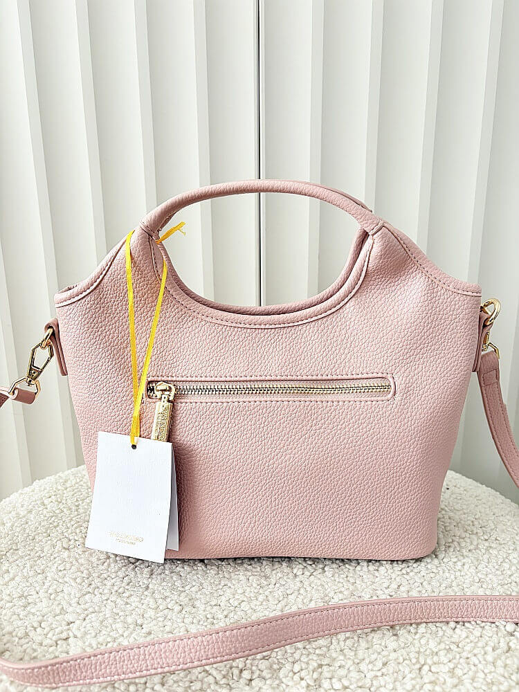 Torebka mini shopper różowa plecionka