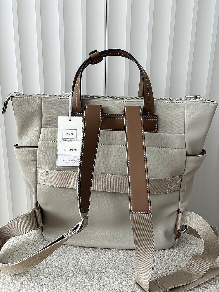 David Jones torebka plecak na laptopa beżowa