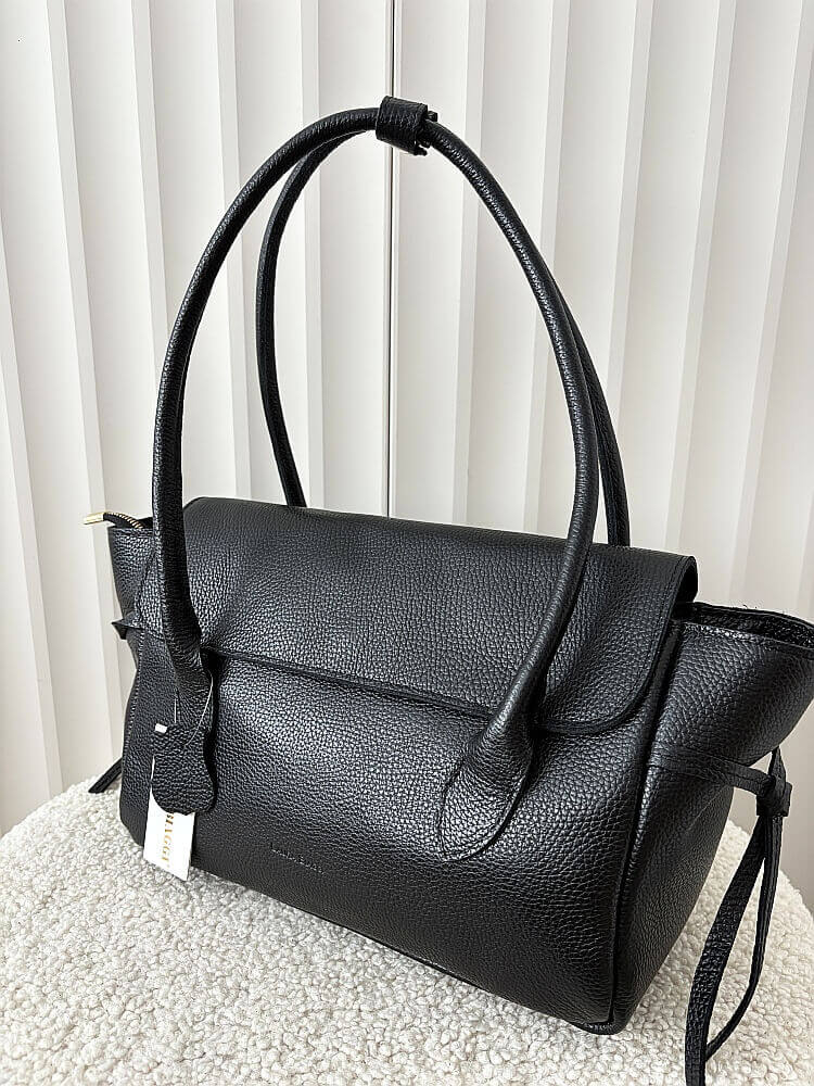 Laura Biaggi skórzana torba shopper na ramię czarna