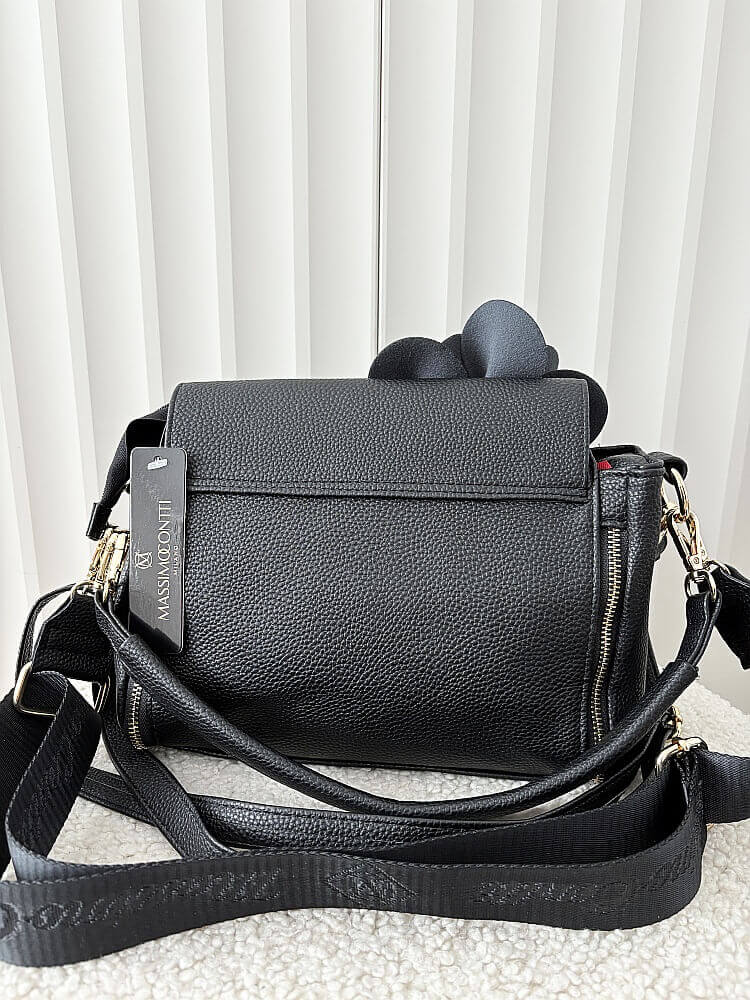 Massimo Contti torebka listonoszka czarna kwiaty zip