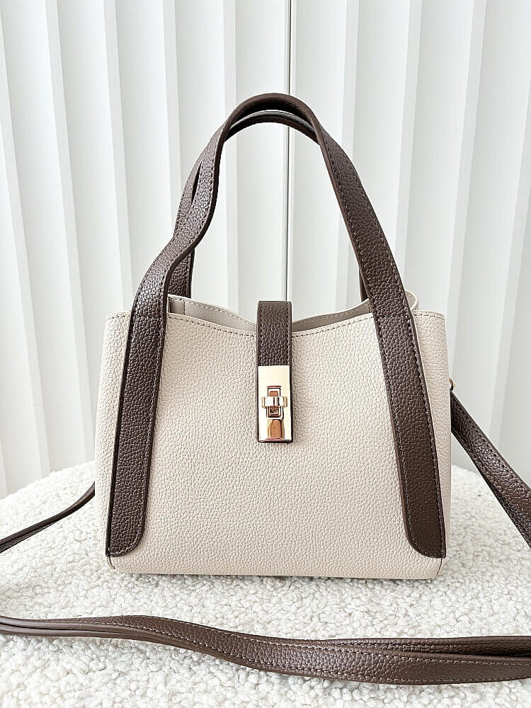 Gallantry torebka mini shopperka beżowa z brązowym