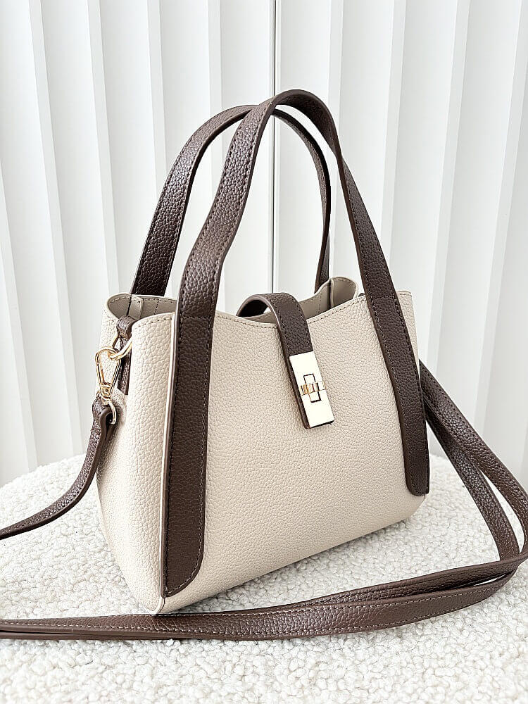 Gallantry torebka mini shopperka beżowa z brązowym