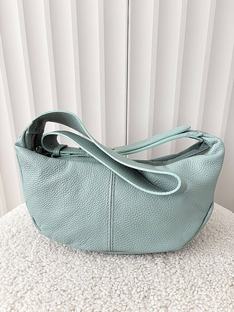 Laura Biaggi duża torebka listonoszka skórzana zielona