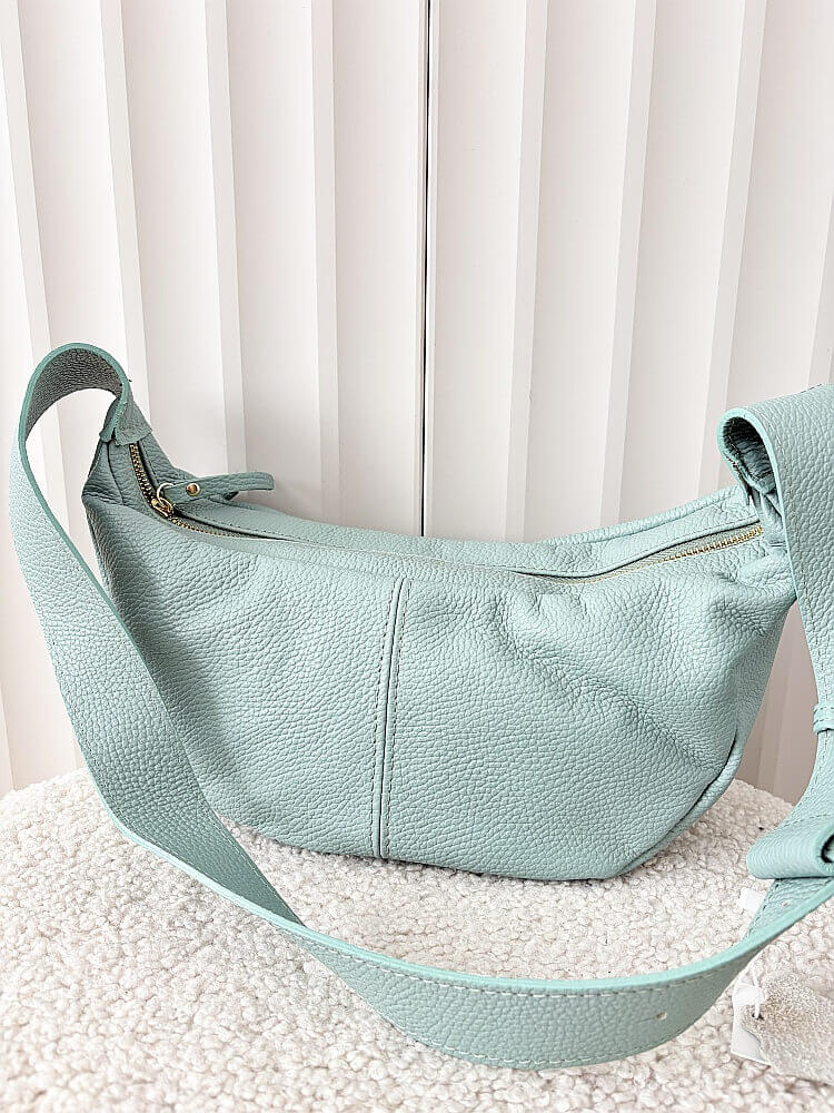 Laura Biaggi duża torebka listonoszka skórzana zielona